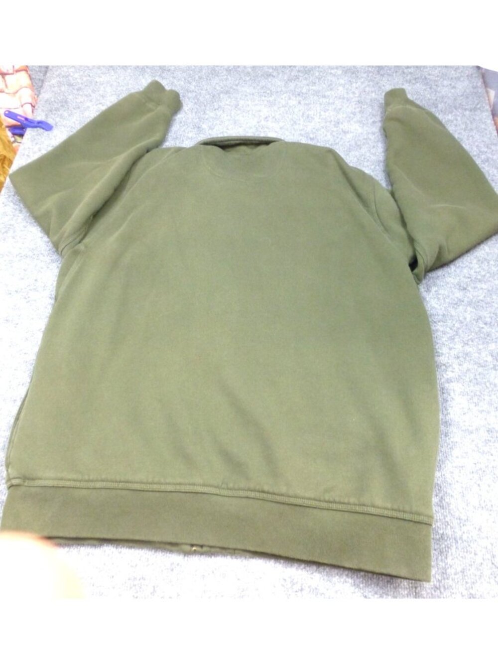 LL Bean Katahdin Iron Works Sherpa Lined Mens Green Full Zip Fleece Jacket LG Ta - Picture 2 of 11